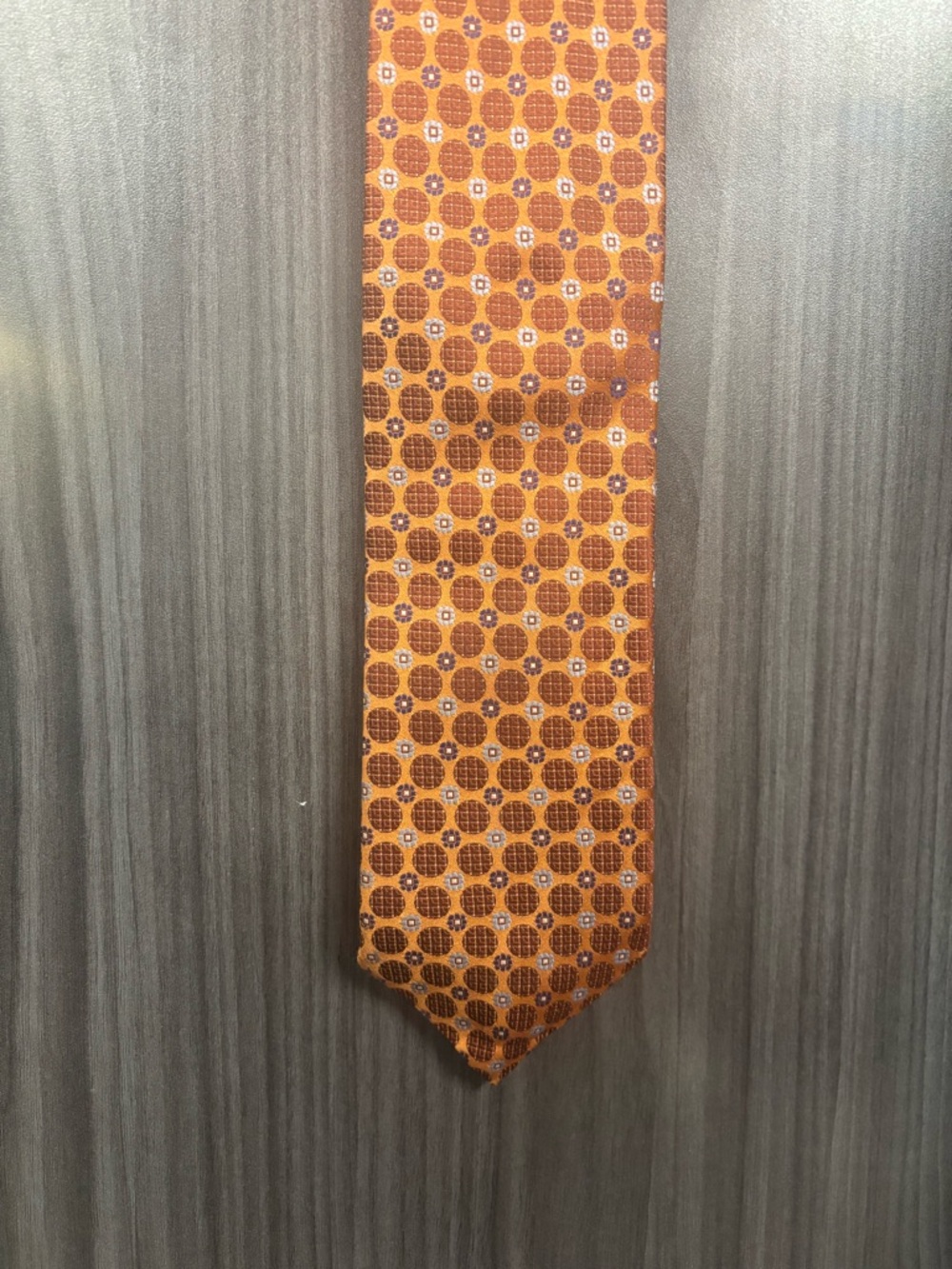 Canali Orange Tie - Classic Geometric Design